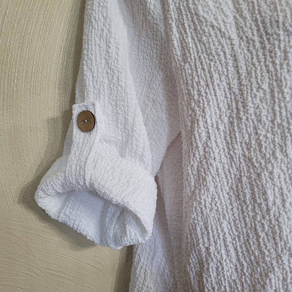 Peck & Peck White Collared Button Down Shirt Size Women's Petite Medium NEW - Picture 5 of 9